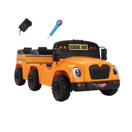 صورة حافلة مدرسية كهربائية للأطفال مع ميكروفون